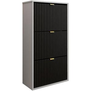 Skrinka na topánky Laro I Stojaci Biela/Čierna/ Zlatý vyobraziť