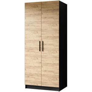 Skriňa Gold 2d Čierna/Dub Craft Zlatý vyobraziť