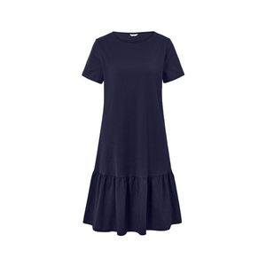 Džersejové šaty s volánom, tmavomodré vyobraziť
