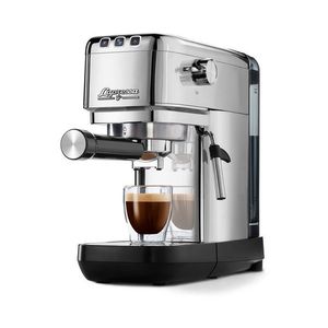 Pákový kávovar »Lapressa«, strieborný vyobraziť