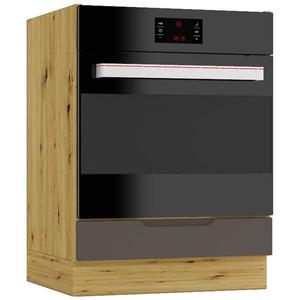 Kuchynská skrinka Cosmo Isabel Dk60 Čierny hrášok/Dub Artisan vyobraziť