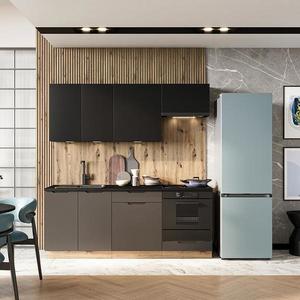 Kuchynská linka Isabel Čierny hrášok Dub Artisan/Mocca Grey vyobraziť