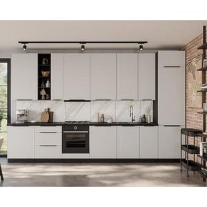 Kuchynská linka Aria WH/BL 390 cm bez kuchynskej dosky vyobraziť