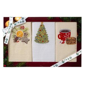 Kuchynské utierky kpl. 3 ks 50x70 cm krémový/biely vyobraziť