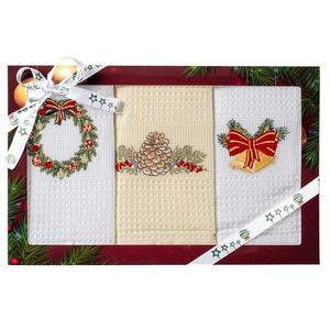 Kuchynské utierky kpl. 3 ks 50x70 cm biely/krémový vyobraziť