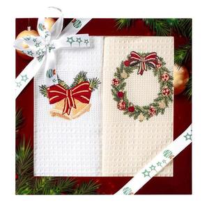 Kuchynské utierky kpl. 2 ks 50x70 cm biely/krémový vyobraziť