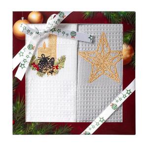 Kuchynské utierky kpl. 2 ks 50x70 cm biely/sivý vyobraziť