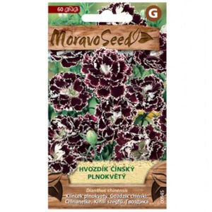 Klinček čínsky plnokvetý, čierno-biely vyobraziť