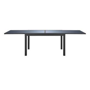 Rozkladací stôl so sklenenou doskou sivý vyobraziť