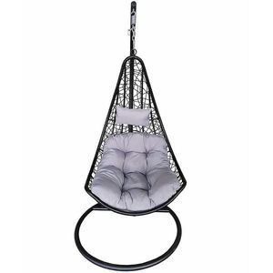 Hojdacie kreslo Murcia čierna s poduškou vyobraziť