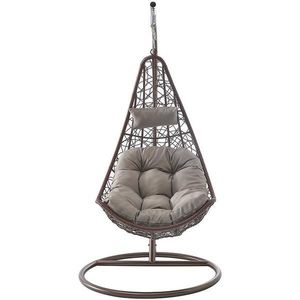 Hojdacie kreslo Murcia hnedá s poduškou vyobraziť