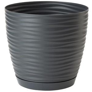 Kvetináč Sahara Petit okrúhly s podstavcom 23 cm antracit vyobraziť