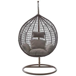 Hojdacie kreslo Izeda hnedá s poduškou vyobraziť