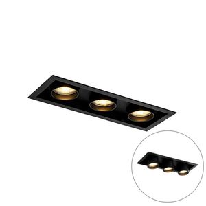 Moderný zapustený reflektor čierny nastaviteľný 3-svetlo - Roof vyobraziť