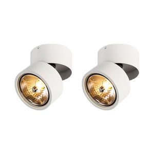 Sada 2 moderných bodových svetiel bielych okrúhlych nastaviteľných - Go Nine vyobraziť