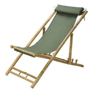 Bambusové plážové lehátko KOLEN zelené vyobraziť