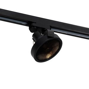 Moderné 3-fázové koľajnicové bodové svetlo čierne - Master 111 Honey vyobraziť