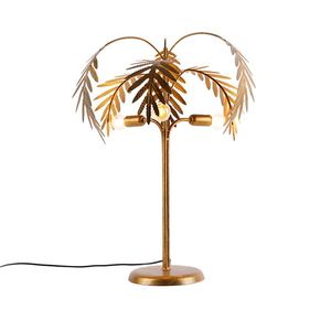 Art Deco stolná lampa zlatá 3-svetlo - Botanica vyobraziť