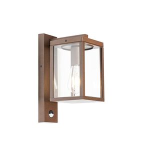 Vonkajšia nástenná lampa hrdzavohnedá s pohybovým senzorom IP44 - Charlois vyobraziť