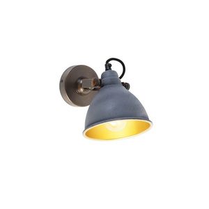 Priemyselná nástenná lampa betón s medeným nastaviteľným - Liko vyobraziť