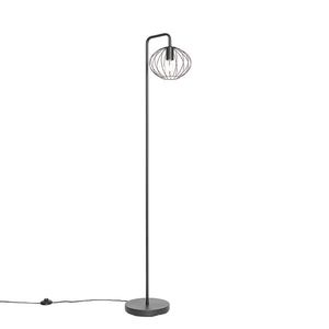 Priemyselná stojaca lampa čierna 23 cm - Margarita vyobraziť
