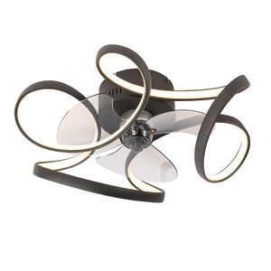 Stropný ventilátor čierny 55 cm vrátane LED stmievateľný s diaľkovým ovládaním - Mandy vyobraziť