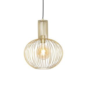 Dizajnové závesné svietidlo zlaté - Wire Bake vyobraziť