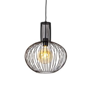 Dizajnové závesné svietidlo čierne - Wire Bake vyobraziť