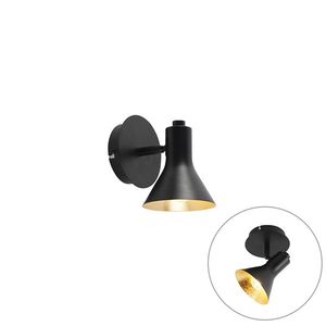 Moderné bodové svetlo čierne so zlatom 1-svetlo - Magno vyobraziť