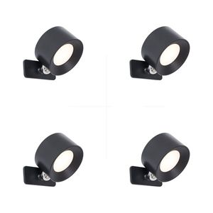 Sada 4 moderných nástenných a stropných svietidiel čierna vrátane LED nabíjateľných - Bright vyobraziť