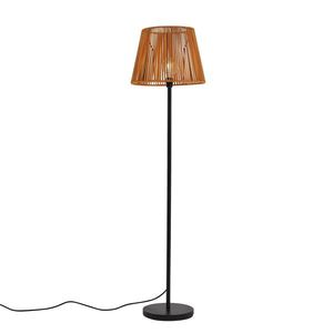 Vonkajšia stojaca lampa čierna s oranžovým lanovým tienidlom IP44 - Virginia Jayla vyobraziť