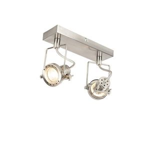Priemyselné oceľové bodové svetlo 2-žiarovkové nastaviteľné - Suplux vyobraziť