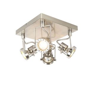 Priemyselné bodové svetlo oceľové 4-žiarovkové otočné a naklápateľné - Suplux vyobraziť