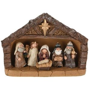 Betlém s 6 postavičkami BET 24 cm hnědý vyobraziť