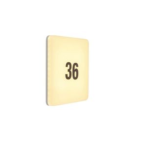 Moderná štvorcová nástenná lampa vrátane LED s nálepkou s číslami - Plater vyobraziť