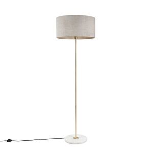 Stojaca lampa mosadz s sivým tienidlom 50 cm - Kaso vyobraziť