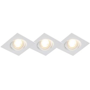 Sada 3 vstavaných bodových svetiel bielych vrátane LED 3-stupňovo stmievateľných - Miu vyobraziť
