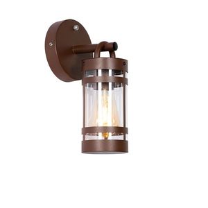 Vonkajšia nástenná lampa hrdzavohnedá IP44 so senzorom súmraku - Ruben vyobraziť