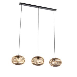 Orientálne závesné svietidlo bambusové 3-svetlo obdĺžnikové - Amira vyobraziť