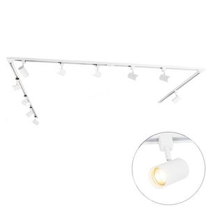 Moderný 1-fázový koľajnicový systém s 10 reflektormi biely - Jeana vyobraziť