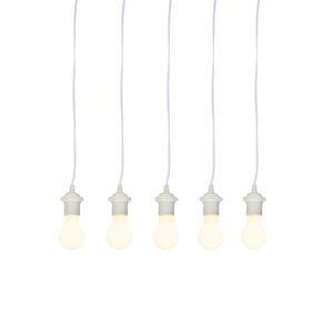 Sada 5 bielych držiakov na lampu vrátane žiaroviek A60 - Move vyobraziť