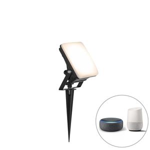 Inteligentné bodové svetlo čierne 12, 8 cm vrátane LED IP65 so zemným hrotom - Ruud vyobraziť