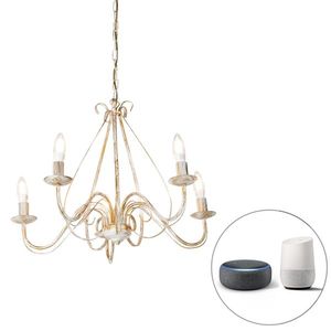 Inteligentný luster biely 5-žiarovkový vrátane Wifi B35 - Giuseppe vyobraziť