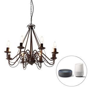 Inteligentný luster hrdzavohnedý 8-svetlo vrátane Wifi B35 - Giuseppe vyobraziť