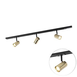 Inteligentný koľajnicový systém čierny so zlatom 1-fázový 3-žiarovkový vrátane WiFi GU10 - Jeana vyobraziť