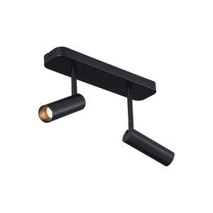 Zaoblené stropné bodové svietidlo čierne GU10 35 mm 2-svetlá otočné a naklápacie - Kate vyobraziť
