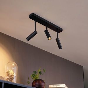 Zaoblené stropné bodové svietidlo čierne GU10 35mm 3-svetelné nastaviteľné - Kate vyobraziť