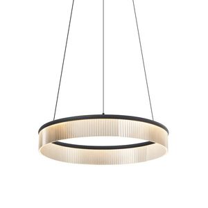 Moderné závesné svietidlo čierne 59cm vrátane LED 3-krokového stmievania - Anello Chandelier vyobraziť