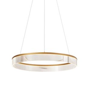 Moderné závesné svietidlo mosadzné 78 cm vrátane LED s 3-stupňovým stmievaním - Anello Chandelier vyobraziť
