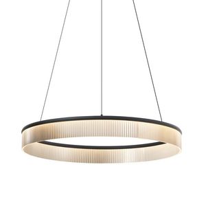 Moderné závesné svietidlo čierne 78 cm vrátane LED s 3-stupňovým stmievaním - Anello Chandelier vyobraziť